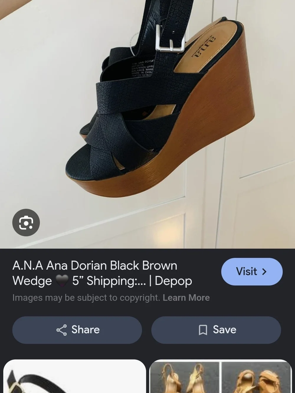 a.n.a Black Crisscross Platform Wedge Sandals